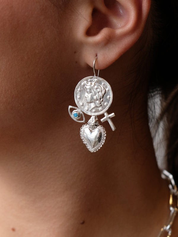 Fiorina Jumbo Penny Charm Earrings