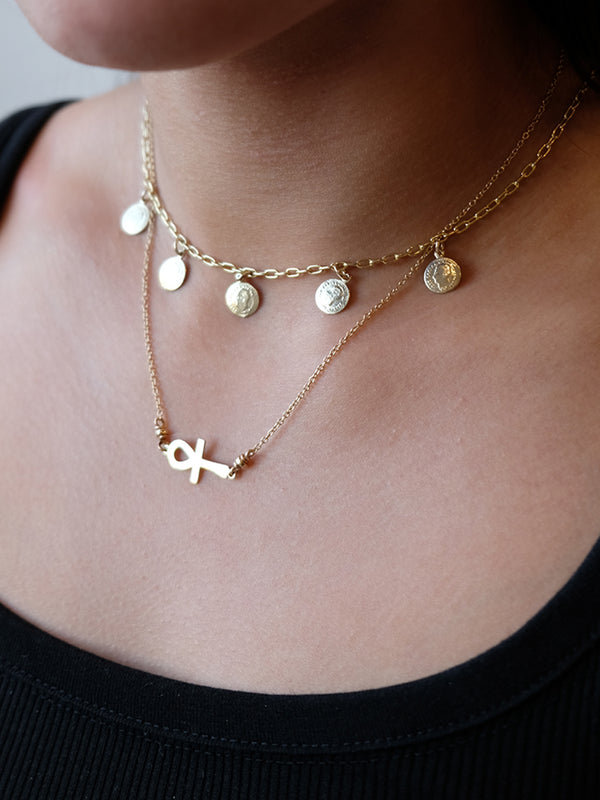 Fiorina Petit Gold Ankh Necklace