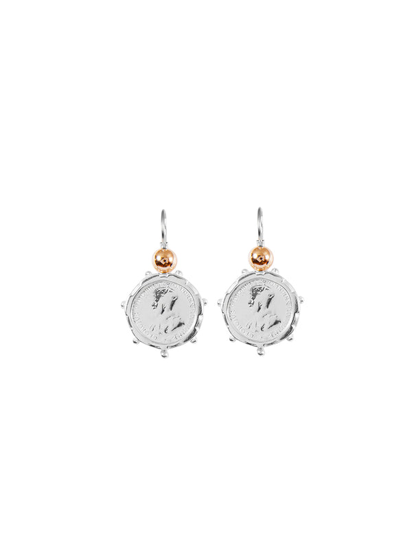 fiorina Silver Encased 3p Coin Earrings