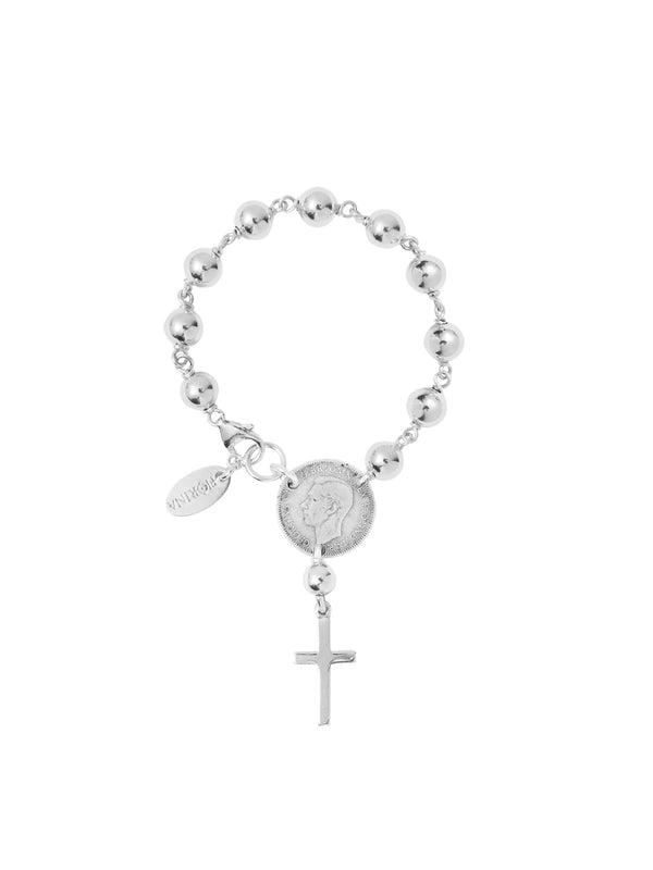 fiorina Silver Rosary Bracelet
