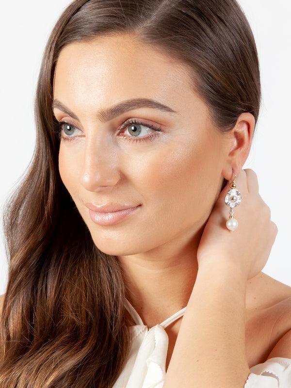 Fiorina Vic Disc Pearl Drop Earrings