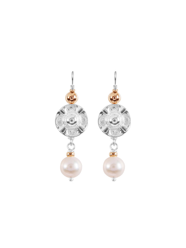 fiorina Vic Disc Pearl Drop Earrings