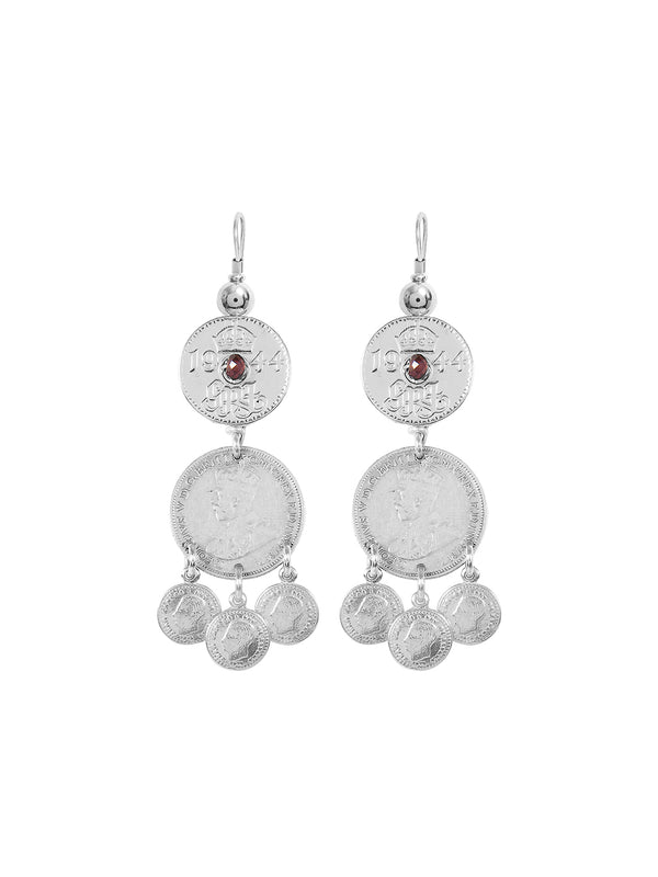 fiorina Joy Gypsy Coin Earrings GarnetVariant sold out or unavailable