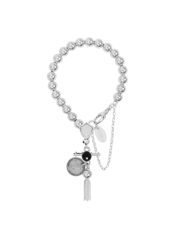 Fiorina Komboloy Bracelet With Shield And Tassel - 8mm