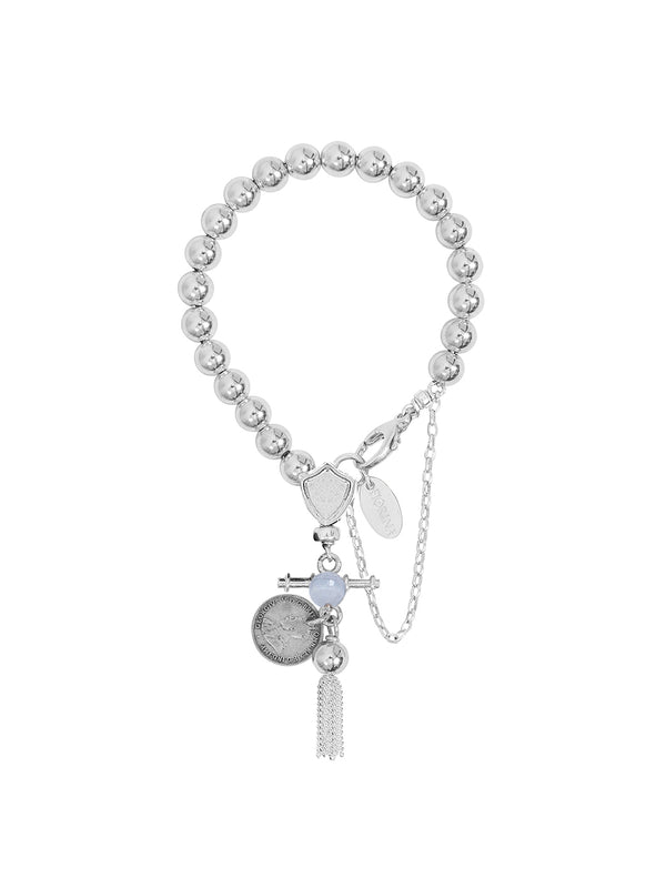 fiorina Komboloy Bracelet with Shield and Tassel - 8mm