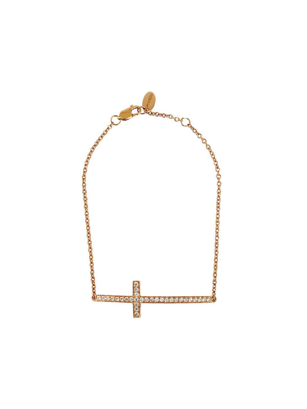 fiorina Large Gold & Diamond Side Cross Bracelet 14ct Rose Gold (pre order)Variant sold out or unavailable