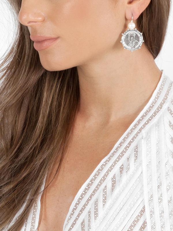 Fiorina Silver Encased Shilling Coin Earrings GoldVariant Sold Out Or Unavailable
