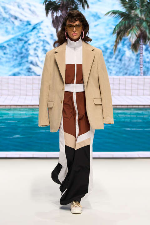 Fiorucci Angels Embroidery Cropped Track Jacket Brown