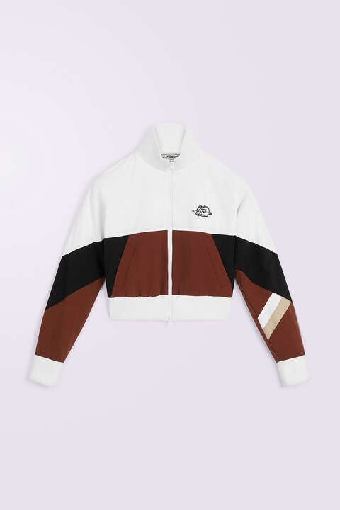 fiorucci Angels Embroidery Cropped Track Jacket Brown