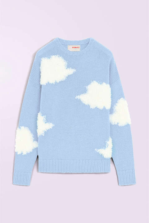 Fiorucci Angels Clouds Knit Jumper Blue