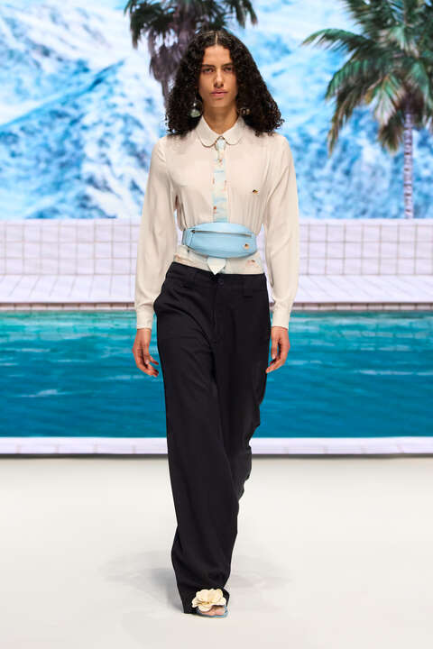 Fiorucci Angels Patch Crepe De Chine Shirt White