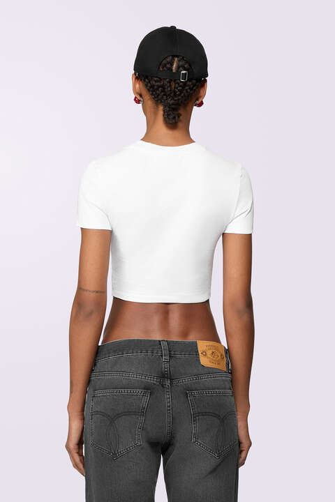 Fiorucci Angels Patch Crop T-Shirt White