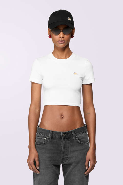 fiorucci Angels Patch Crop T-Shirt White