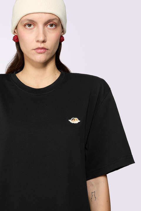 Fiorucci Angels Patch Jersey Maxi T-Dress Black