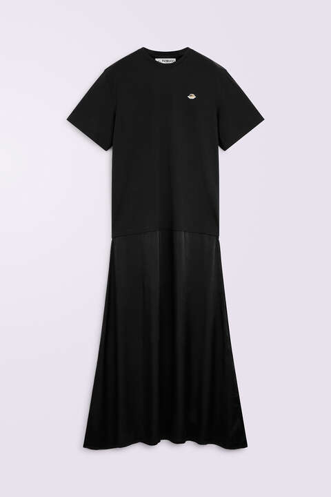 Fiorucci Angels Patch Jersey Maxi T-Dress Black