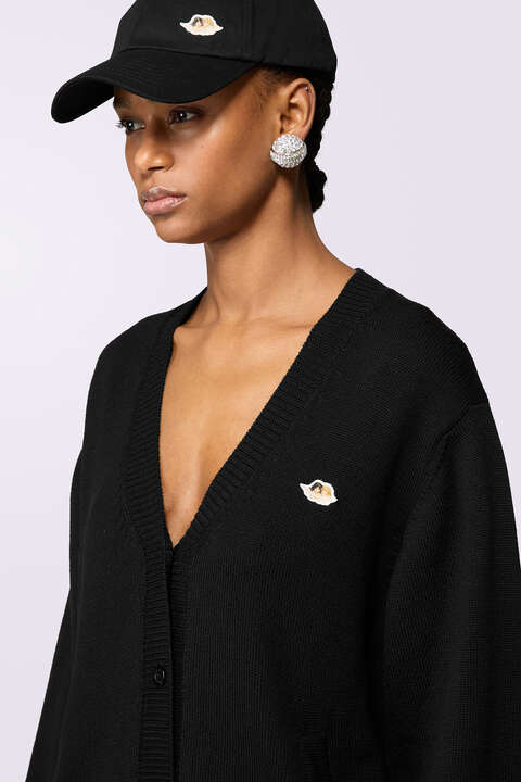 Fiorucci Angels Patch Knit Cardigan Black
