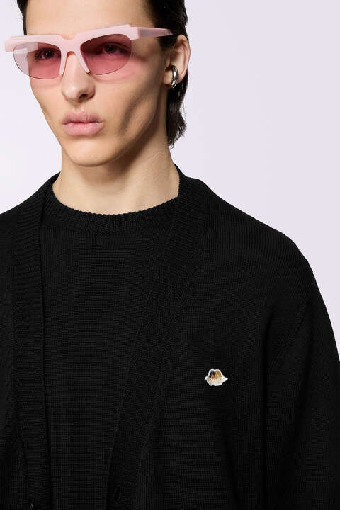 Fiorucci Angels Patch Knit Cardigan Black