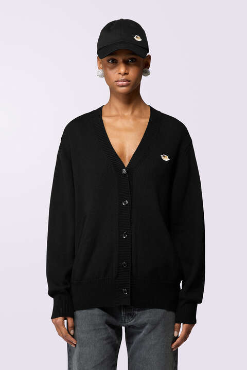 fiorucci Angels Patch Knit Cardigan Black