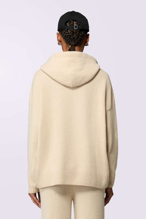 Fiorucci Angels Patch Knit Hoodie Beige