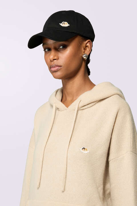 Fiorucci Angels Patch Knit Hoodie Beige
