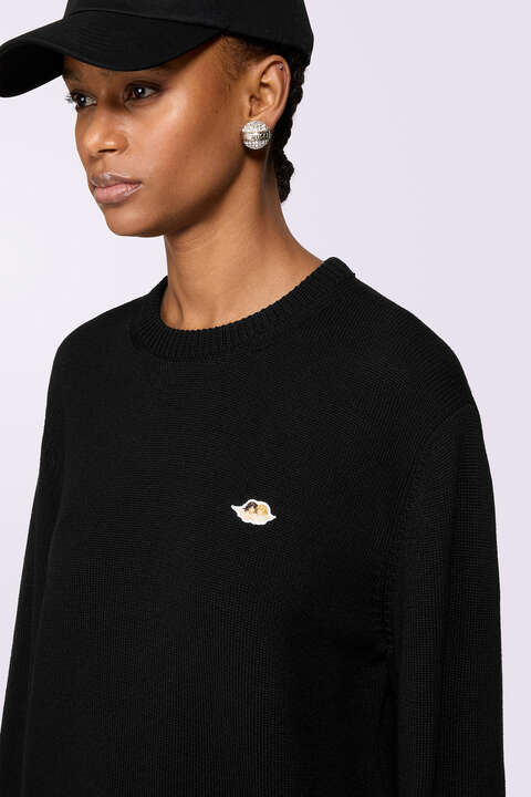 Fiorucci Angels Patch Knit Jumper Black