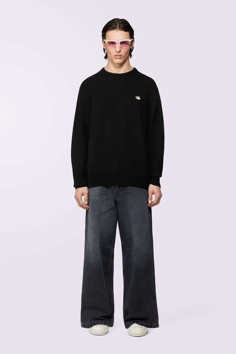 fiorucci Angels Patch Knit Jumper Black