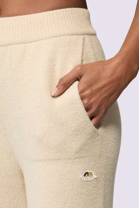 Fiorucci Angels Patch Knit Trousers Beige