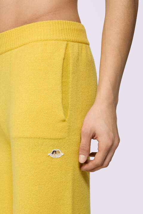 Fiorucci Angels Patch Knit Trousers Yellow