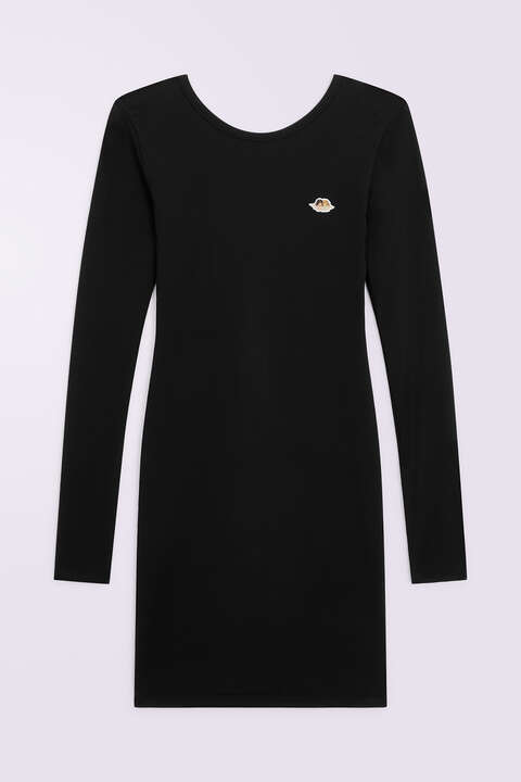 Fiorucci Angels Patch Mini Dress Black