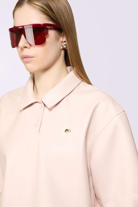 Fiorucci Angels Patch Polo Shirt Pink