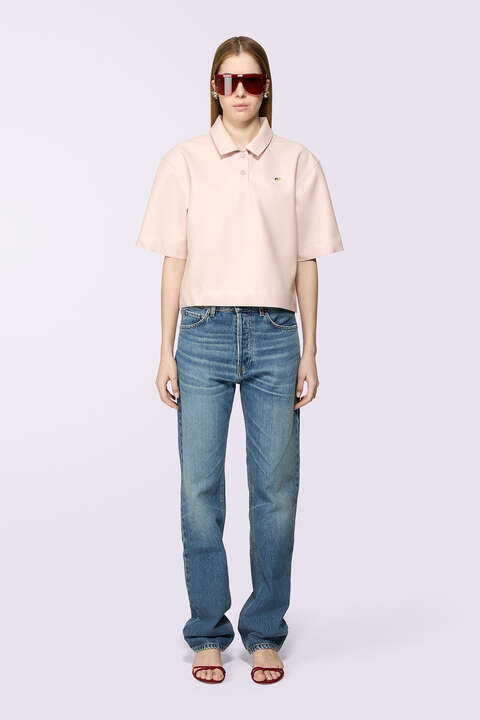 fiorucci Angels Patch Polo Shirt Pink