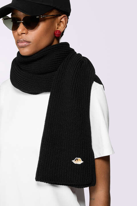 Fiorucci Angels Patch Scarf Black