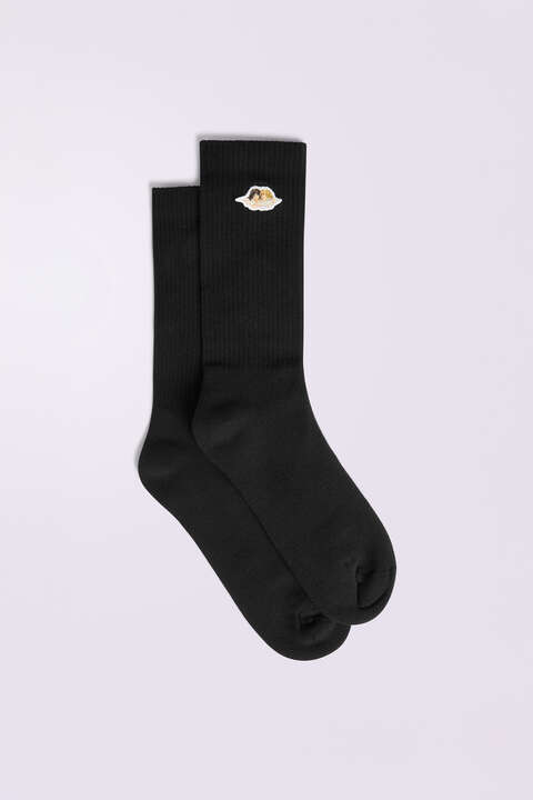 fiorucci Angels Patch Socks Black