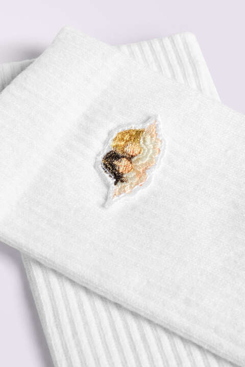 Fiorucci Angels Patch Socks White