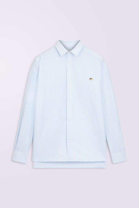 Fiorucci Angels Patch Stripe Shirt Blue