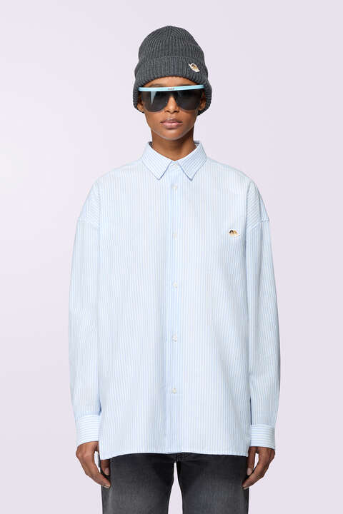 fiorucci Angels Patch Stripe Shirt Blue