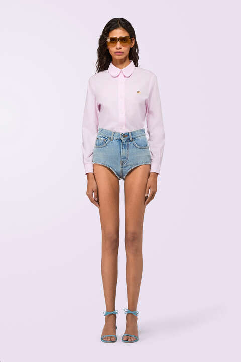 fiorucci Angels Patch Striped Shirt Pink