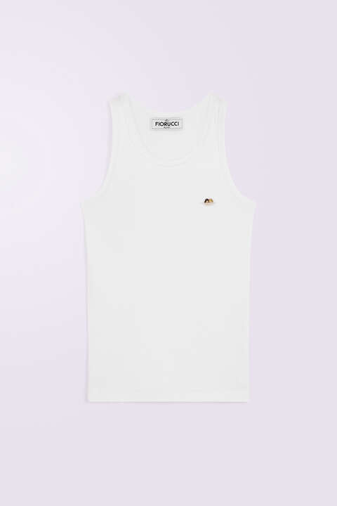 Fiorucci Angels Patch Tank Top White
