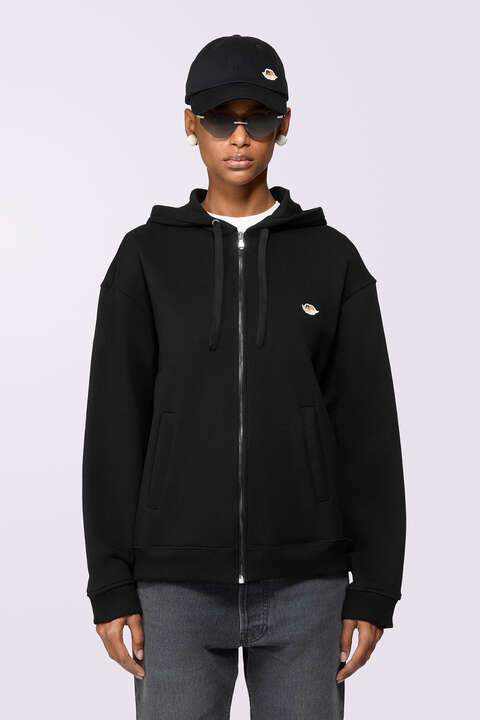 fiorucci Angels Patch Zip-Up Hoodie Black