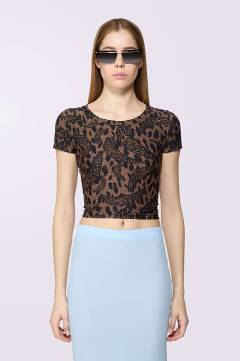 fiorucci Banimalier Crop T-Shirt Brown