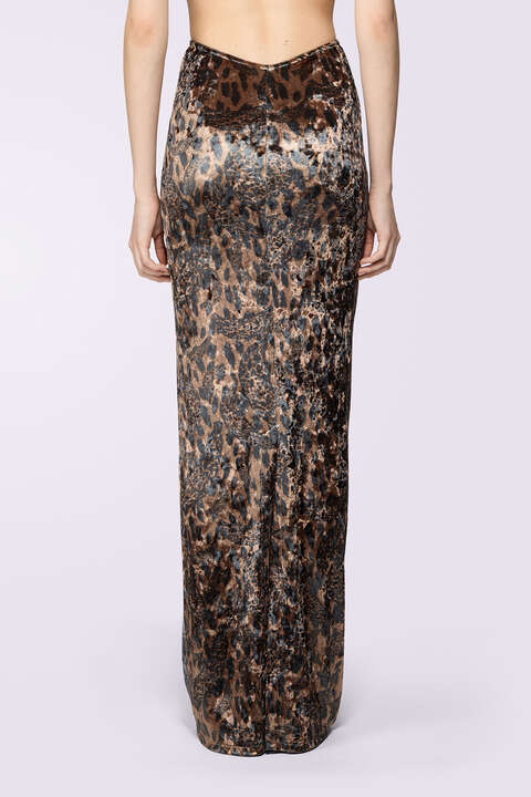 Fiorucci Banimalier Velour Maxi Skirt Brown
