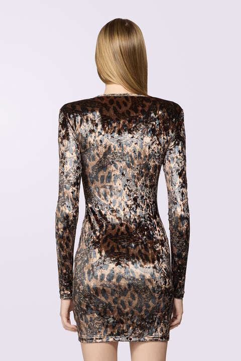 Fiorucci Banimalier Velour Mini Dress Brown