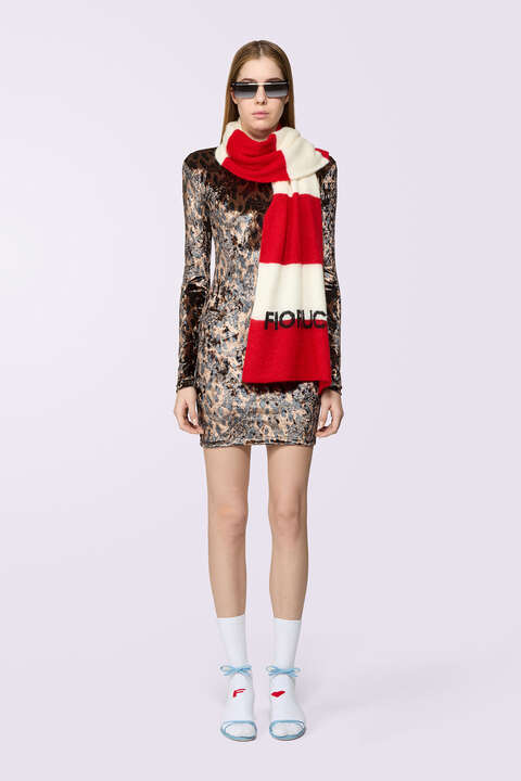 fiorucci Banimalier Velour Mini Dress Brown