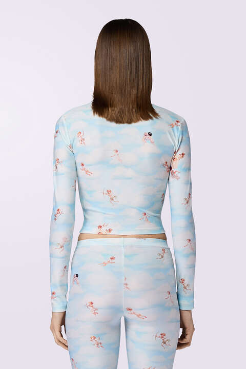 Fiorucci Beatitudo Print Biker Shorts Blue