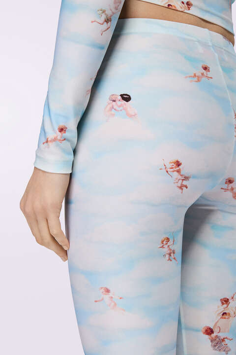 Fiorucci Beatitudo Print Biker Shorts Blue