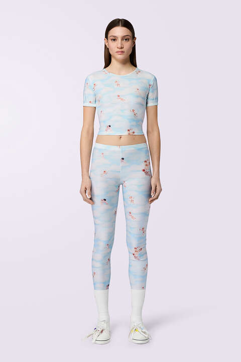 Fiorucci Beatitudo Print Crop Top Blue