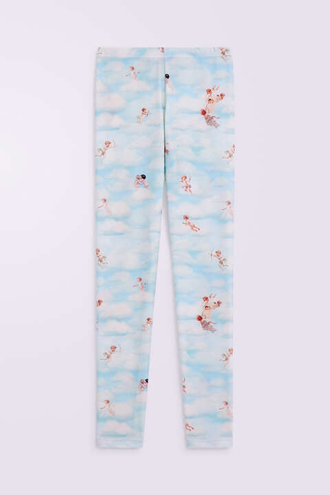 Fiorucci Beatitudo Print Leggings Blue