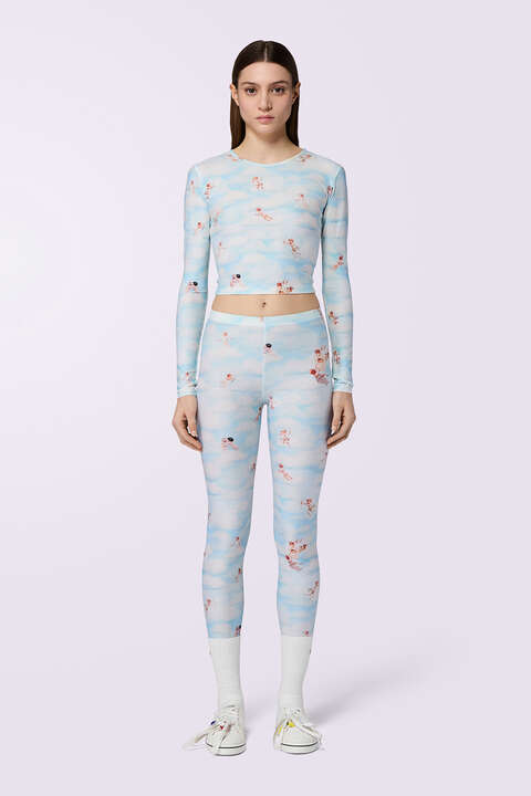 fiorucci Beatitudo Print Leggings Blue