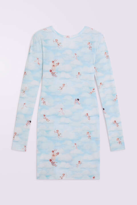 fiorucci Beatitudo Print Mini Dress Blue