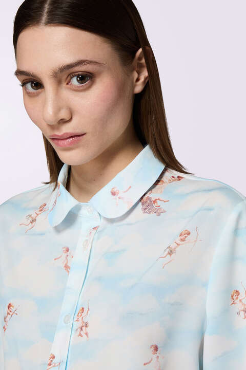 Fiorucci Beatitudo Print Shirt Blue
